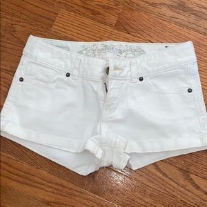 EXPRESS white jean shorts
